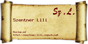 Szentner Lili névjegykártya