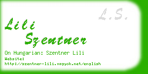 lili szentner business card